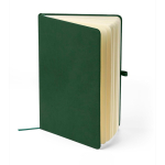 Carnet A5 en PU recyclé avec marque-page et pages lignées couleur vert deuxième vue