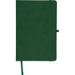 Carnet A5 en PU recyclé avec marque-page et pages lignées couleur vert quatrième vue