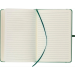 Carnet A5 en PU recyclé avec marque-page et pages lignées couleur vert cinquième vue