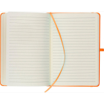 Carnet A5 en PU recyclé avec marque-page et pages lignées couleur orange deuxième vue