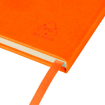 Carnet A5 en PU recyclé avec marque-page et pages lignées couleur orange cinquième vue