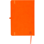 Carnet A5 en PU recyclé avec marque-page et pages lignées couleur orange septième vue