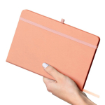 Carnet A5 en PU recyclé avec marque-page et pages lignées couleur rose deuxième vue