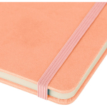 Carnet A5 en PU recyclé avec marque-page et pages lignées couleur rose quatrième vue