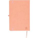 Carnet A5 en PU recyclé avec marque-page et pages lignées couleur rose cinquième vue