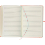 Carnet A5 en PU recyclé avec marque-page et pages lignées couleur rose sixième vue