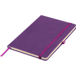 Carnet A5 en PU recyclé avec marque-page et pages lignées couleur violet deuxième vue