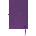 Carnet A5 en PU recyclé avec marque-page et pages lignées couleur violet cinquième vue