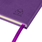 Carnet A5 en PU recyclé avec marque-page et pages lignées couleur violet septième vue