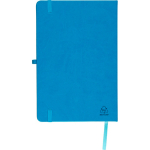 Carnet A5 en PU recyclé avec marque-page et pages lignées couleur bleu ciel cinquième vue