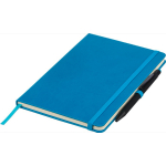 Carnet A5 en PU recyclé avec marque-page et pages lignées couleur bleu ciel neuvième vue