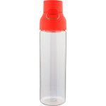 Bouteille en Tritan transparente avec bouchon coloré à pression 750 ml couleur rouge deuxième vue