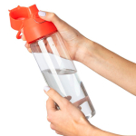 Bouteille en Tritan transparente avec bouchon coloré à pression 750 ml couleur rouge troisième vue