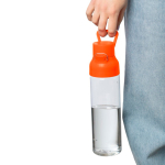 Bouteille en Tritan transparente avec bouchon coloré à pression 750 ml couleur orange deuxième vue