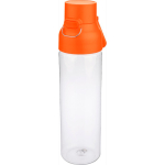 Bouteille en Tritan transparente avec bouchon coloré à pression 750 ml couleur orange troisième vue
