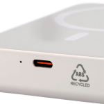 Batterie externe recyclée USB-C et sans fil 15 W 10 000 mAh couleur blanc onzième vue