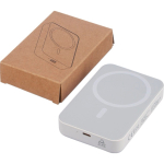 Batterie externe recyclée USB-C et sans fil 15 W 10 000 mAh couleur blanc quatrième vue
