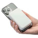 Batterie externe recyclée USB-C et sans fil 15 W 10 000 mAh couleur blanc sixième vue
