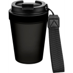 Gobelet transparent avec couvercle vissé et dragonne 350 ml couleur noir deuxième vue