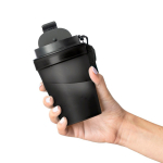 Gobelet transparent avec couvercle vissé et dragonne 350 ml couleur noir quatrième vue