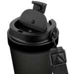 Gobelet transparent avec couvercle vissé et dragonne 350 ml couleur noir cinquième vue