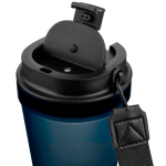 Gobelet transparent avec couvercle vissé et dragonne 350 ml couleur bleu troisième vue