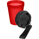 Gobelet transparent avec couvercle vissé et dragonne 350 ml couleur rouge cinquième vue