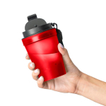 Gobelet transparent avec couvercle vissé et dragonne 350 ml couleur rouge sixième vue