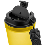 Gobelet transparent avec couvercle vissé et dragonne 350 ml couleur jaune deuxième vue