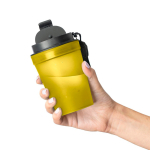 Gobelet transparent avec couvercle vissé et dragonne 350 ml couleur jaune troisième vue
