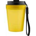 Gobelet transparent avec couvercle vissé et dragonne 350 ml couleur jaune quatrième vue