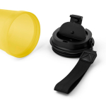 Gobelet transparent avec couvercle vissé et dragonne 350 ml couleur jaune cinquième vue