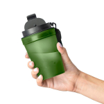 Gobelet transparent avec couvercle vissé et dragonne 350 ml couleur vert troisième vue