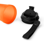 Gobelet transparent avec couvercle vissé et dragonne 350 ml couleur orange deuxième vue
