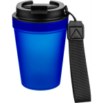 Gobelet transparent avec couvercle vissé et dragonne 350 ml couleur bleu roi deuxième vue