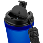 Gobelet transparent avec couvercle vissé et dragonne 350 ml couleur bleu roi troisième vue