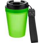 Gobelet transparent avec couvercle vissé et dragonne 350 ml couleur vert lime deuxième vue