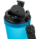Gobelet transparent avec couvercle vissé et dragonne 350 ml couleur bleu ciel deuxième vue