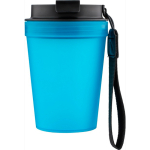 Gobelet transparent avec couvercle vissé et dragonne 350 ml couleur bleu ciel troisième vue