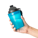 Gobelet transparent avec couvercle vissé et dragonne 350 ml couleur bleu ciel sixième vue