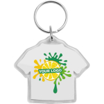 Porte-clés transparent en forme de t-shirt fabriqué en UE deuxième vue