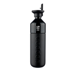 Gourde Dopper Insulated Black inox avec paille 580 ml couleur noir avec zone d'impression