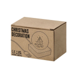 Décoration de Noël boule de verre avec base en bois et lumière chaude