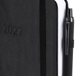 Agenda quotidienne A5 en simili cuir avec fermeture élastique