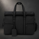Sac de voyage roll-top similicuir avec sangle trolley et bandoulière