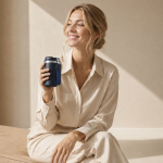 Gobelet thermique recyclé avec fermeture hermétique et anse 350ml