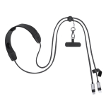 Câble chargeur USB-C avec masseur et support téléphone portable 100W couleur noir première vue