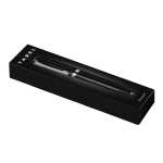 Stylo rotatif en acier inoxydable avec étui et encre bleue