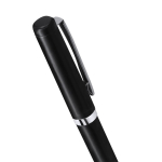 Stylo rotatif en acier inoxydable avec étui et encre bleue