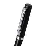 Set stylo-bille et roller en acier inoxydable avec étui et encre bleue